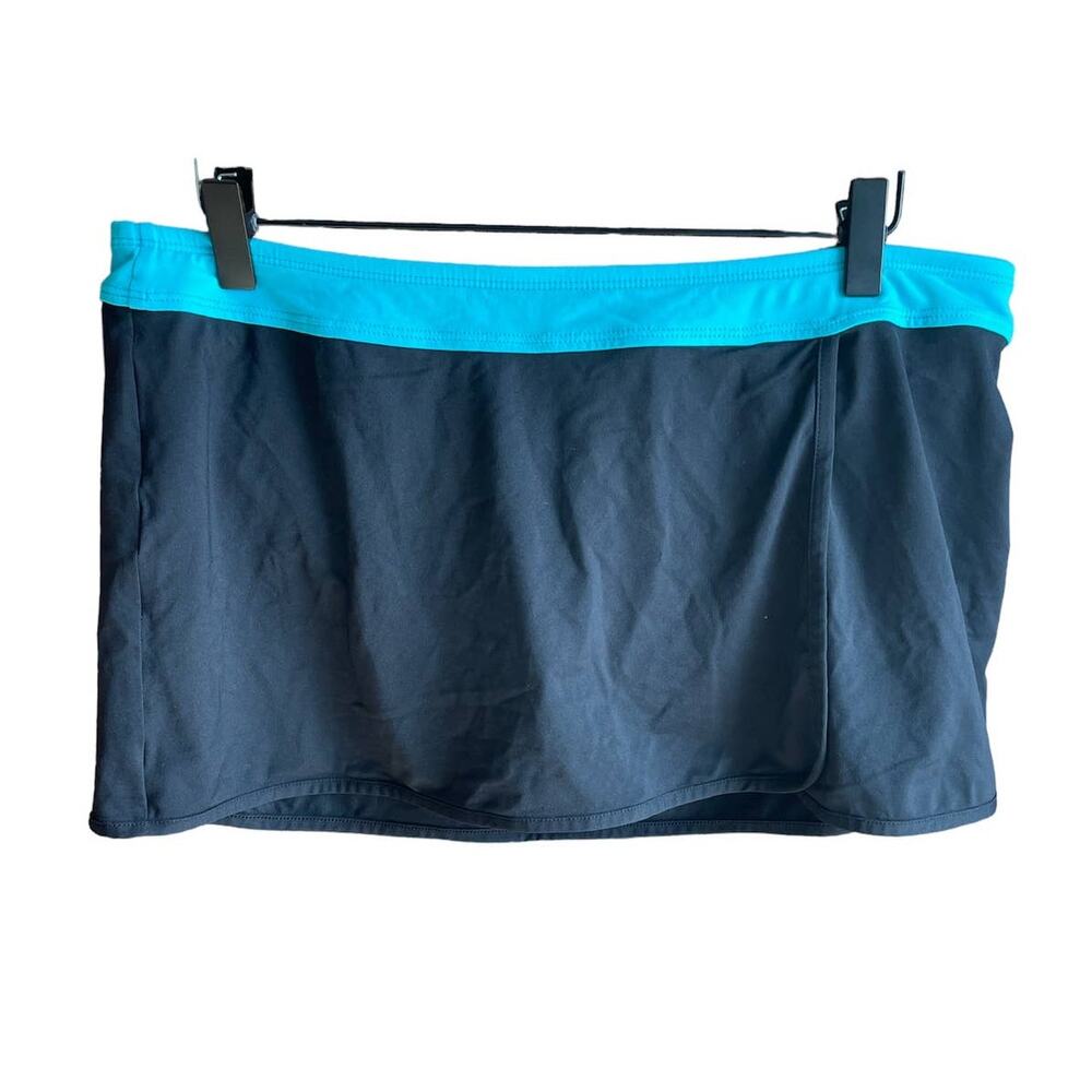 Anne Cole Black & Teal Swim Skort - Women's Size Medium